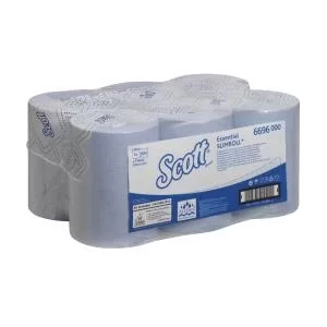 SCOTT 6696 Essentials Slimroll Hand Towel Roll 198mmx190m 1-Ply Blue