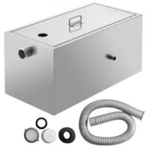 VEVOR Commercial Grease Interceptor, 6 GPM Commercial Grease Trap, 8 LB Grease Interceptor, Stainless Steel Grease Trap w/ Top & Side Inlet, Under Sin