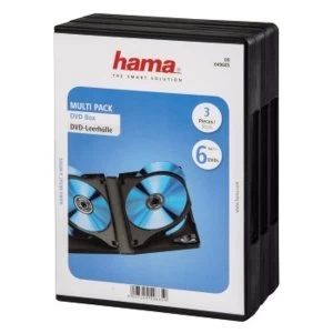 Hama 6 Box DVD Jewel Case, pack of 3, black