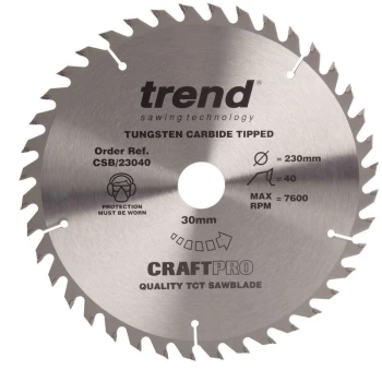 Trend - CSB/23040 TCT Craft Saw Blade 230mm x 40T x 30mm