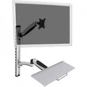 Digitus DA-90354 1x Monitor wall mount 38,1cm (15) - 68,6cm (27) Height-adjustable, Keyboard tray, Tiltable, Swivelling, Swivelling