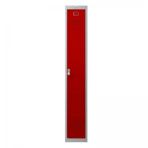 Phoenix PL Series 1 Column 1 Door Personal Locker Grey Body Red Door EXR87273PH