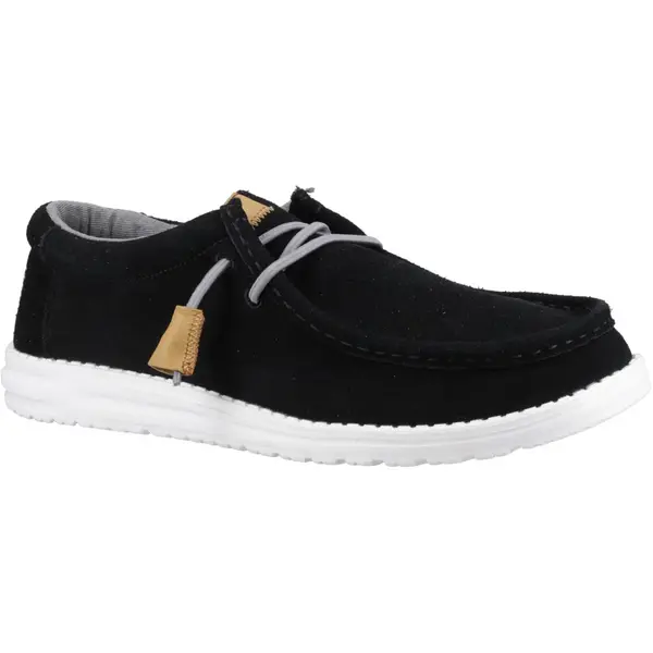 Hey Dude Mens Wally Craft Slip On Trainers Shoes - UK 12 Black male GDE2667BLK12