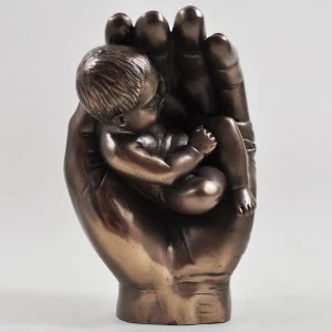 A Little Handfull Baby Cold Cast Bronze Sculpture
