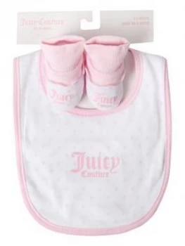 Juicy Couture Baby Girls Bib And Booties Set - White