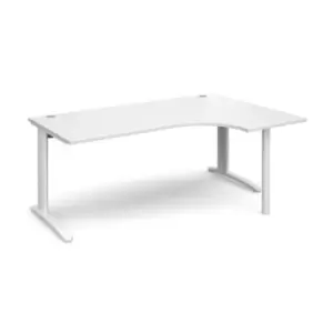 Office Desk Right Hand Corner Desk 1800mm White Top With White Frame 1200mm Depth TR10 TBER18WWH