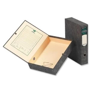 Rexel Classic Foolscap Lockspring Box File Green/Black - 1 x Pack of 5 Box Files