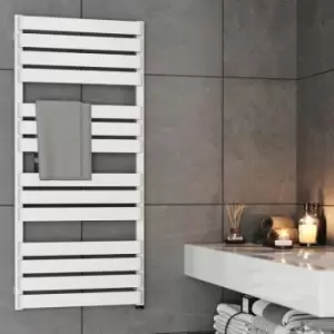 Bathroom Electric Towel Radiator Designer Heated Towel Rail Flat Panel White - White