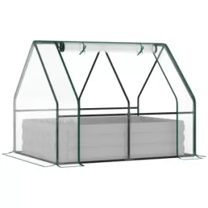 Outsunny Raised Garden Bed Planter Box With Greenhouse Large Window - Clear