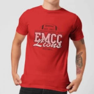 East Mississippi Community College Lions Distressed Mens T-Shirt - Red - XXL