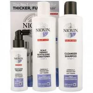 Nioxin 3D Care System System 5, 3 Part System Kit For Chemically Treated Hair And Light Thinning