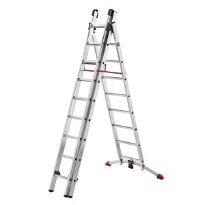 Combi Ladder 3 Section Rungs 2 x 9 and 1 x 8 for Height 6.7m