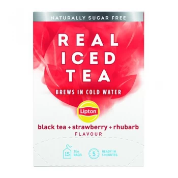 Lipton Cold Brew Black Tea Strawberry and Rhubarb Pack of 15 67737988