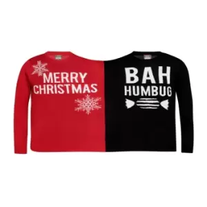 Christmas Shop Twin Christmas Humbug Jumper (One Size) (Red/Black)