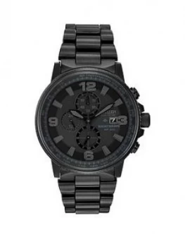 Citizen Eco Drive Nighthawk Black Stainless Steel Ip Black Dial Bracelet Watch