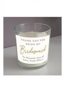 Personalised Bridesmaid Candle