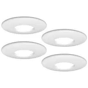 4LITE IP20 GU10 Fire-Rated Downlight - Matte White, Pack of 4