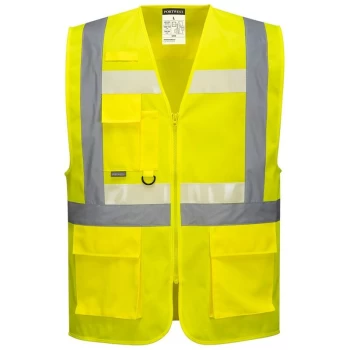G456YERL - sz L Glowtex Ezee Zip Executive Vest - Yellow - Portwest