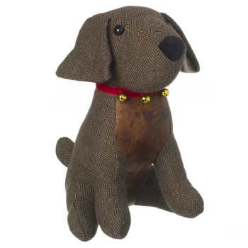 Fabric Dog Door Stop With Bell Collar By Heaven Sends