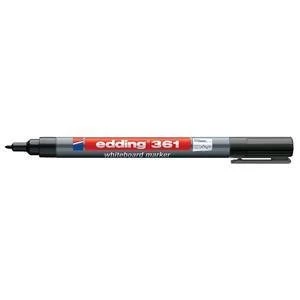 Original Edding 361 Whiteboard Marker Bullet Tip 1mm Line Black Pack of 10 Whiteboard Markers