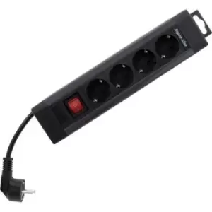 REV 0014412513 Power strip (+ switch) 4x Black, Anthracite PG connector