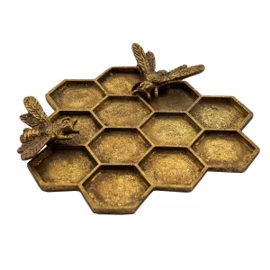 Sass & Belle Gold Honeycomb Bee Trinket Dish