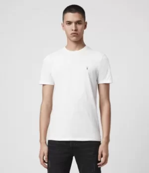 AllSaints Mens Cotton Regular Fit Tonic Crew T-Shirt, White, Size: M