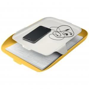 Leitz Cosy Letter Tray with Desk Organiser A4 - Warm Yellow