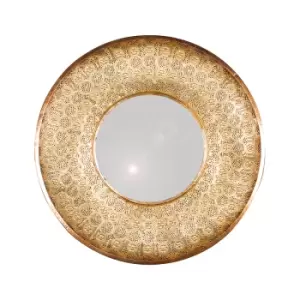 Pacific Gold Metal Round Wall Mirror