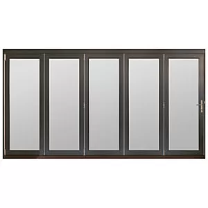 Jeld-Wen Bedgbury Finished Solid Hardwood Patio Bifold Door Set Grey - 2094 x 3594 mm