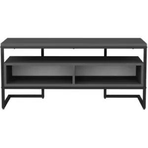Decorotika - Merrion 110 Cm Wide Modern tv Stand, tv Unit, tv Cabinet Storage With Open Shelves - Black And Anthracite - Black / Anthracite