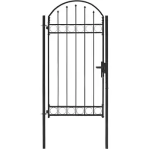 Vidaxl - Fence Gate with Arched Top Steel 100x250cm Black Black