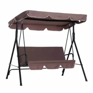 Alfresco 3 Seater Swing Chair with Canopy, Brown