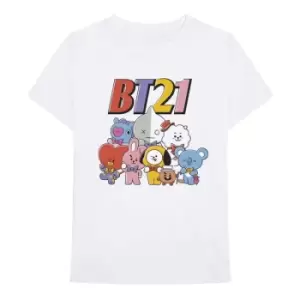 BT21 - Colourful Squad Unisex Large T-Shirt - White