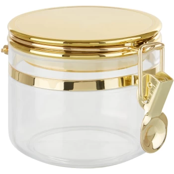 Gozo Transparent Canister - Gold Finish Lid - Small