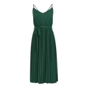 Mela London Green Pleated Strappy Midi Dress - Green