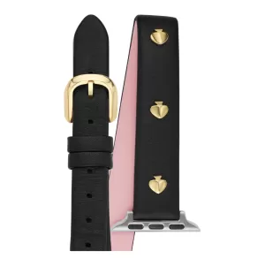 Kate Spade New York Womens Double-Wrap Leather 38Mm/40Mm/41Mm Band For Apple Watch - Black