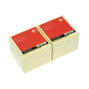 5 Star Office Re Move Notes Concertina Pad of 100 Sheets 76x76mm Yellow Pack 12