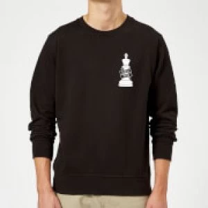 Check Mate Pocket Print Sweatshirt - Black - 5XL