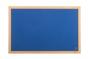 Bi-Office Earth-It Blue Felt Ntcbrd Oak Frame 180x120cm