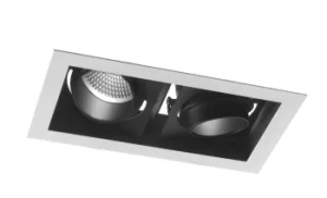 APOLLO LED 2 Light Recessed Adjustable Downlight Black 3200lm 4000K 26.9x15x9.4cm
