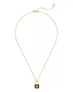 kate spade new york Lock and Spade Color Padlock Mini Pendant Necklace in Gold Tone, 16-19