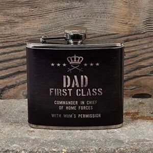 Military Heritage 5oz Hip Flask - Dad First Class