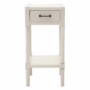 Premier Housewares Heritage Accent Table with Drawer, white