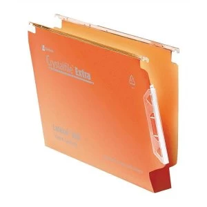 Rexel Crystalfile Extra Lateral File 30mm 300 Sheets Orange 1 x Pack of 25 Files