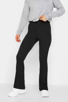 Petite Ribbed Flare Trousers