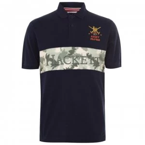 Hackett Camo Polo Shirt - Navy/Green5CW