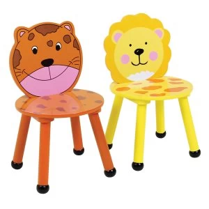 Charles Bentley Kids Jungle Safari Tiger Chairs - Set of 2