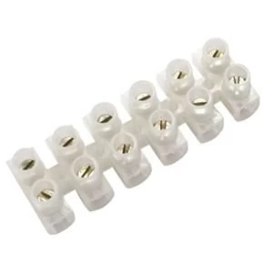 BQ White 3A 6 Way Cable Connector Strip