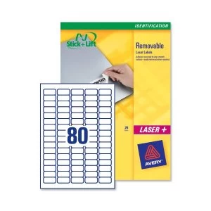 Avery L4732REV-25 Removable Mini Labels 35.6 x 16.9mm White Pack of 2000 Labels